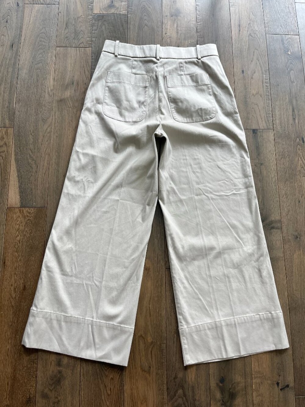 Spanx Stretch Twill Wide Leg Pants NWT Bone Petite Length Size L - Picture 6 of 9
